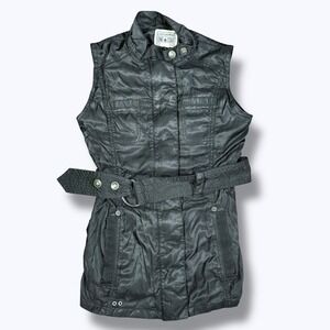 Converse One Star Black Zip Vest Moto Utility Edgy Streetwear Biker XS